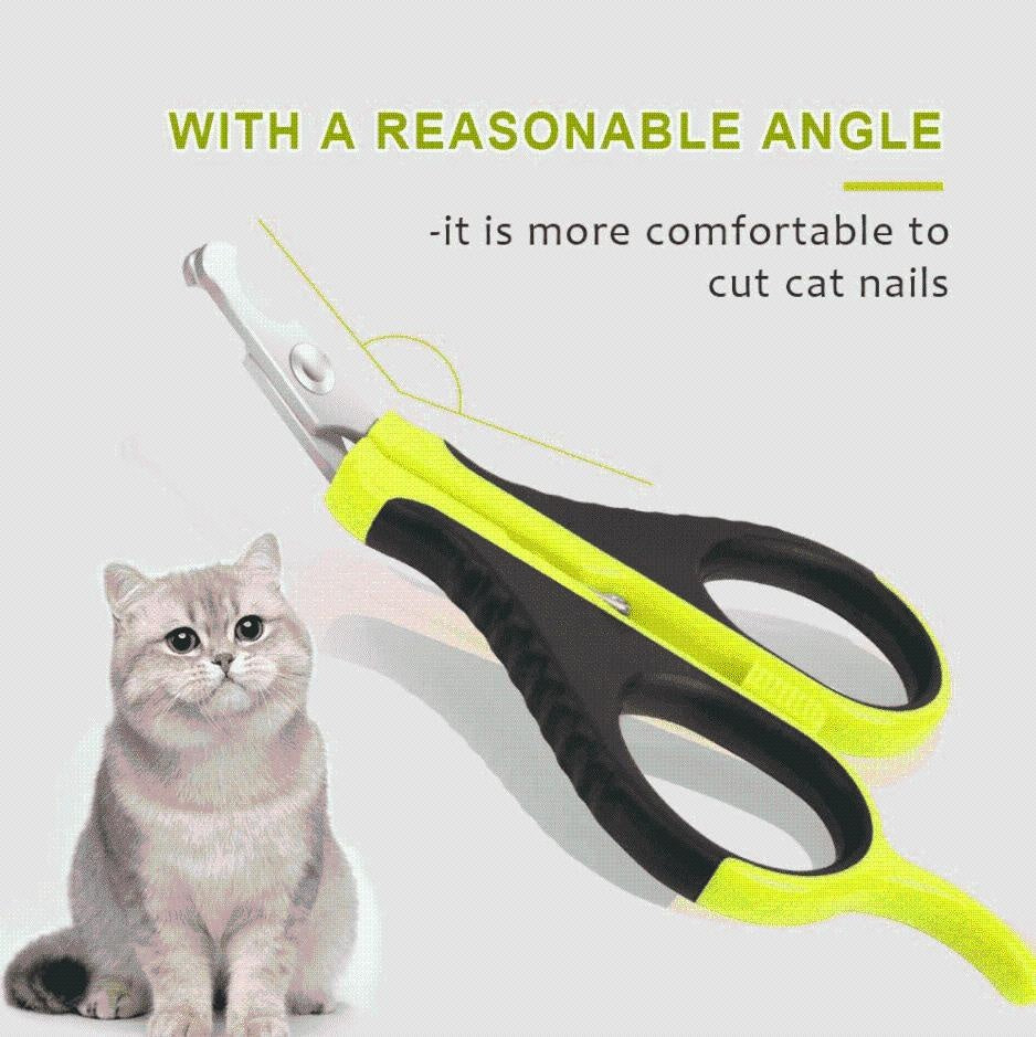 Stainless Steel Pet Nail Clipper — Safety Lock, Ergonomic Grip