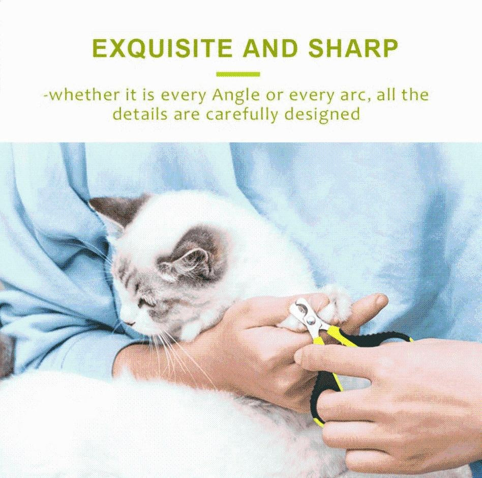 Stainless Steel Pet Nail Clipper — Safety Lock, Ergonomic Grip