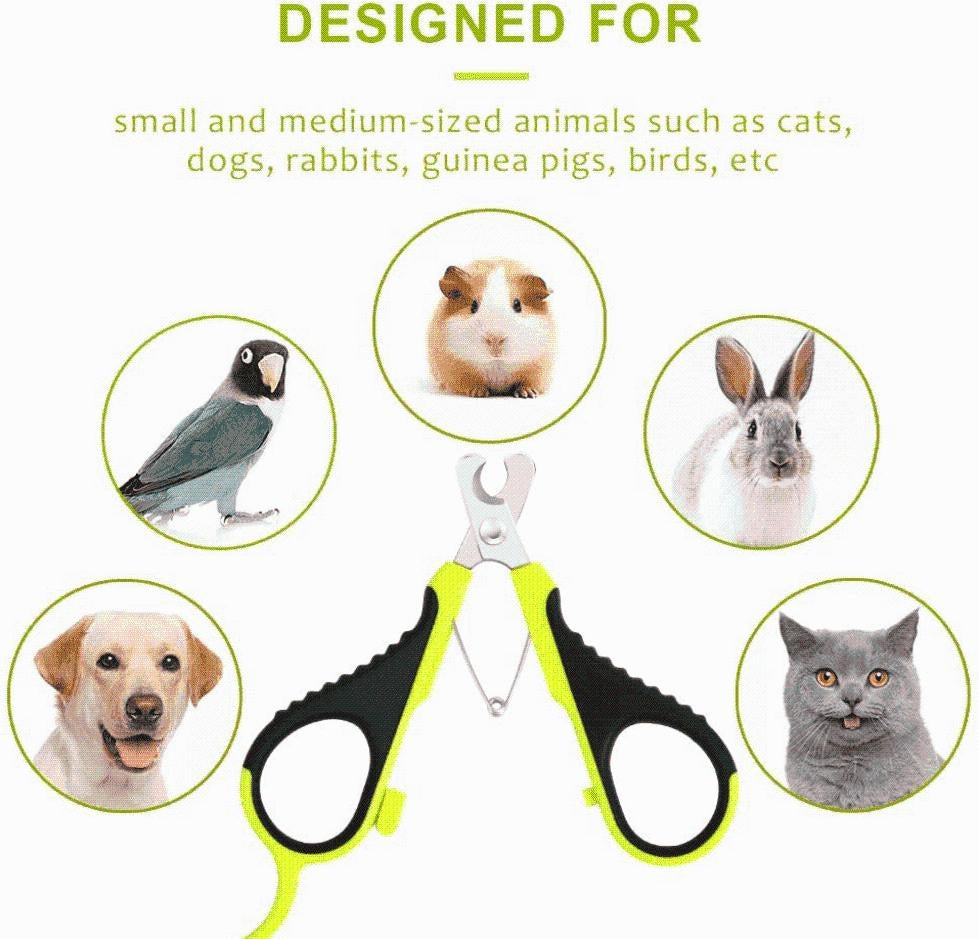 Stainless Steel Pet Nail Clipper — Safety Lock, Ergonomic Grip