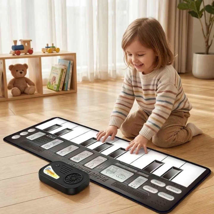 מזרן ריקוד אקטיבי לילדים — מוזיקה, תאורת LED, 4 משחקים ו-6 רמות