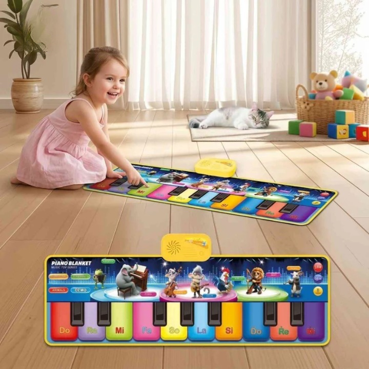 מזרן ריקוד אקטיבי לילדים — מוזיקה, תאורת LED, 4 משחקים ו-6 רמות