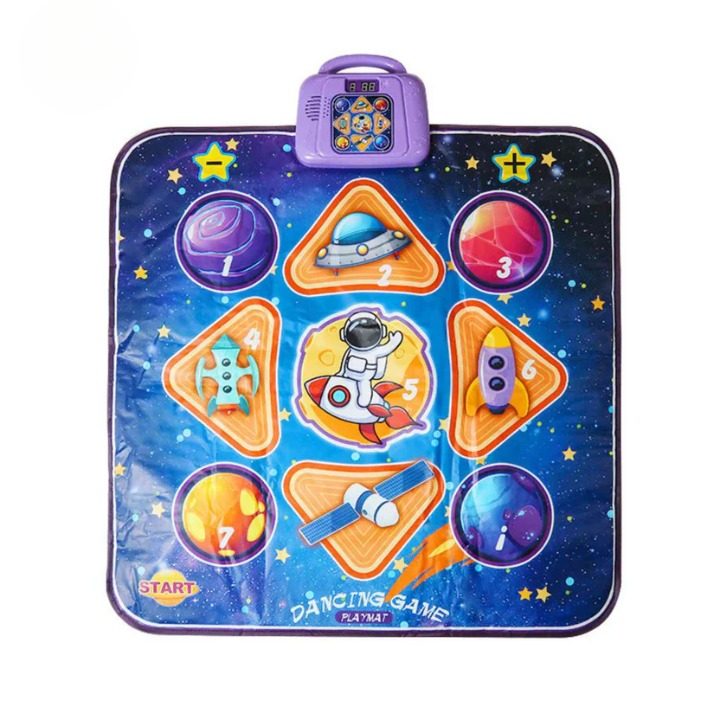 מזרן ריקוד אקטיבי לילדים — מוזיקה, תאורת LED, 4 משחקים ו-6 רמות