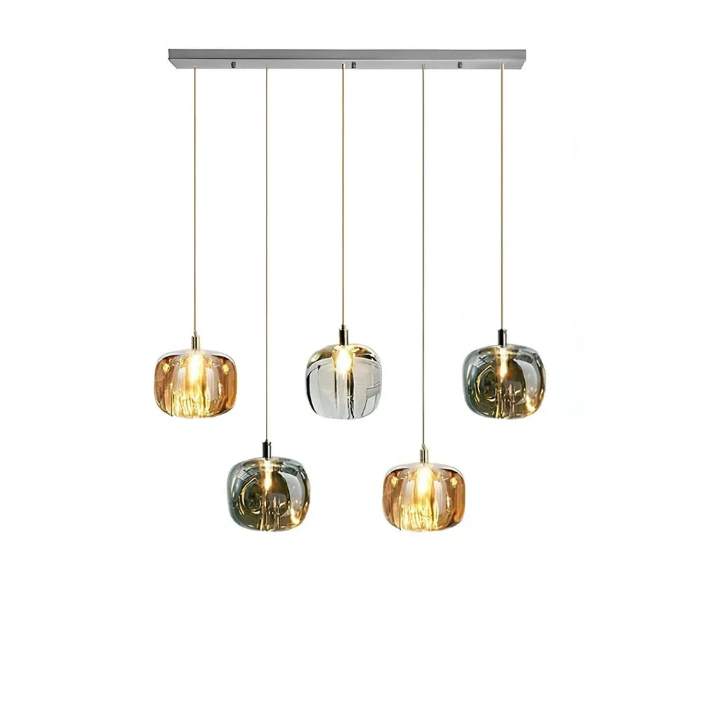 Multicolor Glass Pendant Light Fixture With Layered Lighting | Ventumra