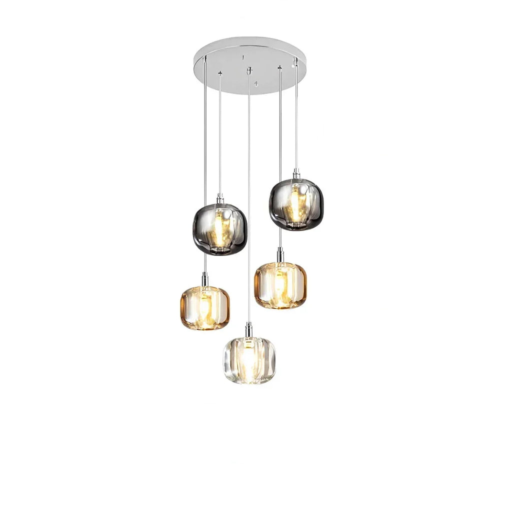 Multicolor Glass Pendant Light Fixture With Layered Lighting | Ventumra
