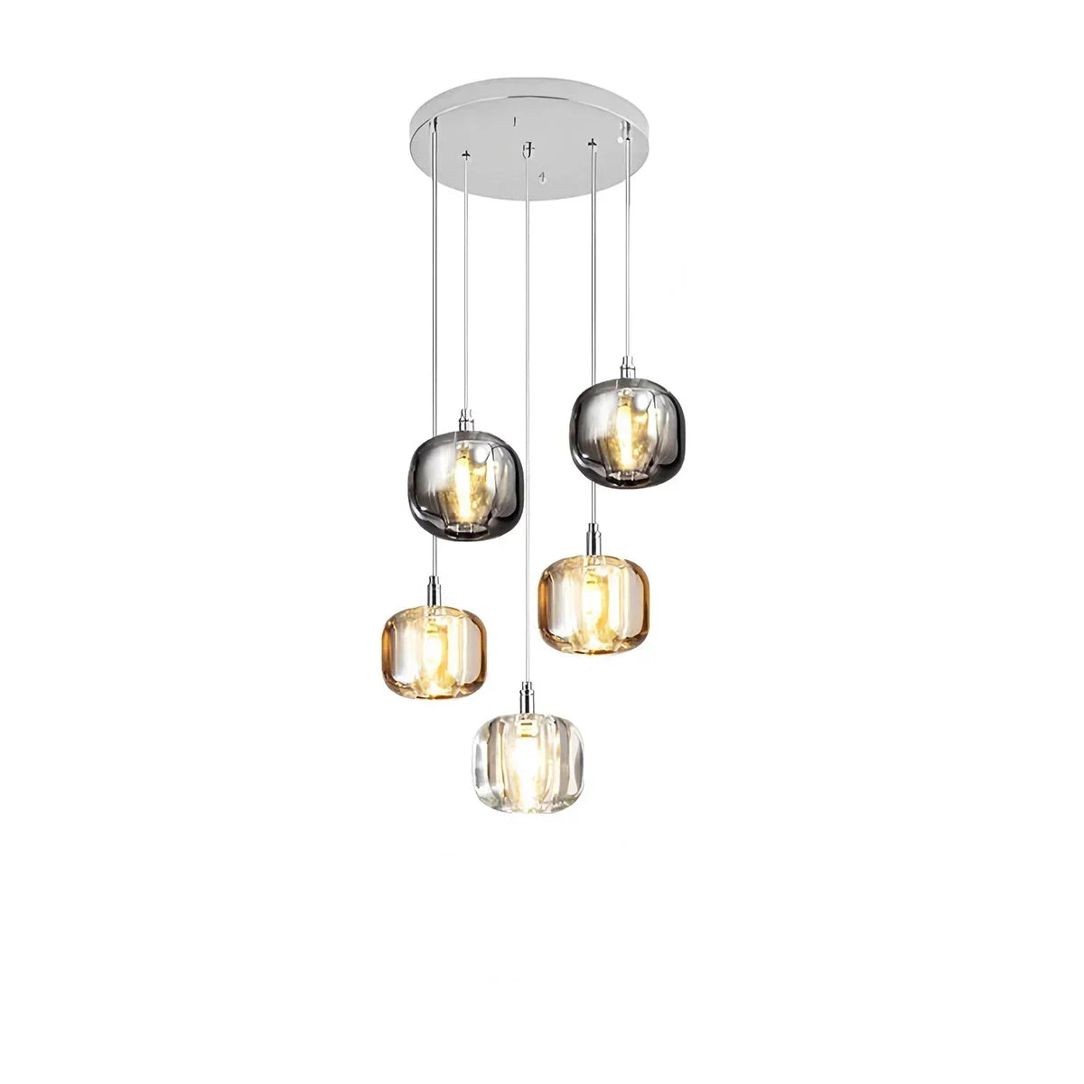 Multicolor Glass Pendant Light Fixture With Layered Lighting | Ventumra