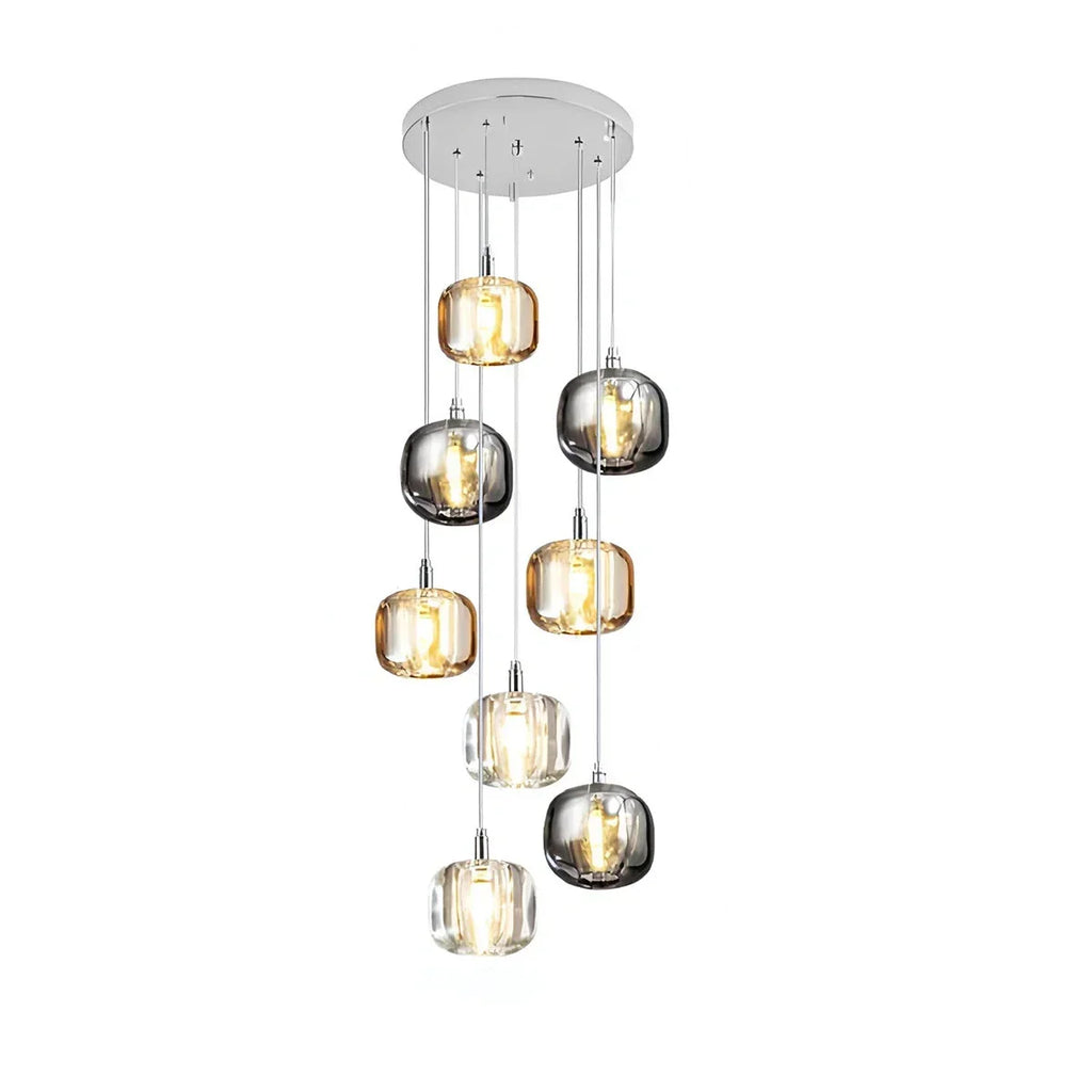 Multicolor Glass Pendant Light Fixture With Layered Lighting | Ventumra