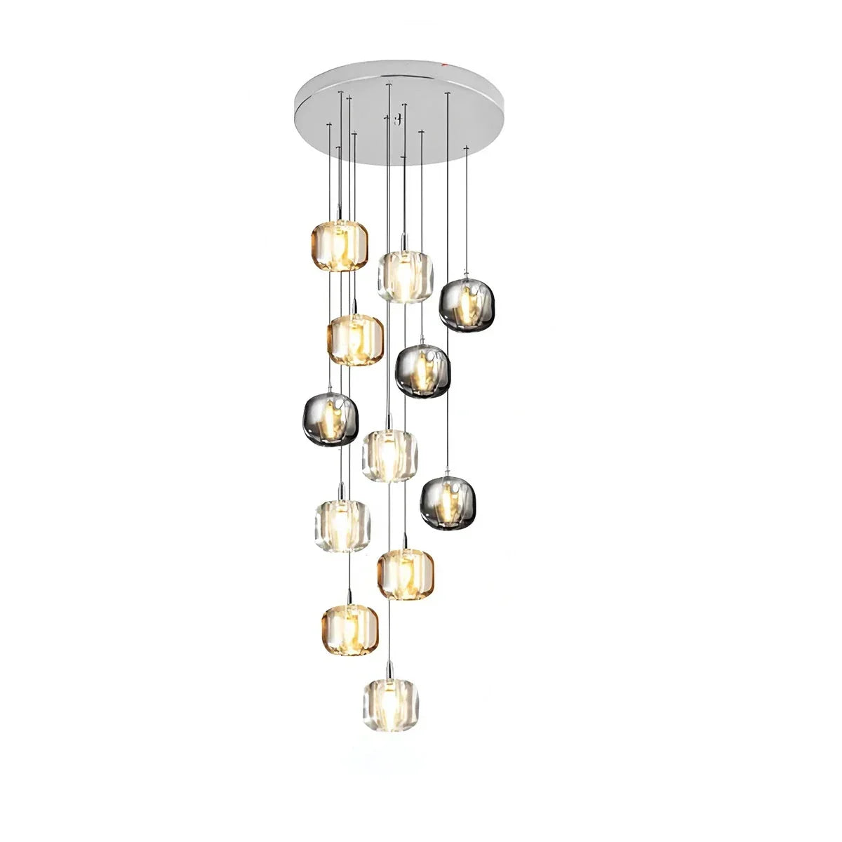 Multicolor Glass Pendant Light Fixture With Layered Lighting | Ventumra