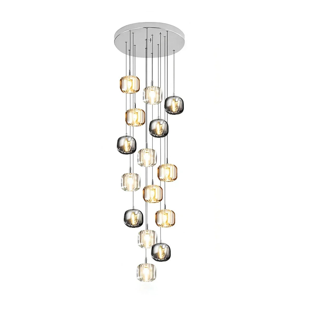 Multicolor Glass Pendant Light Fixture With Layered Lighting | Ventumra