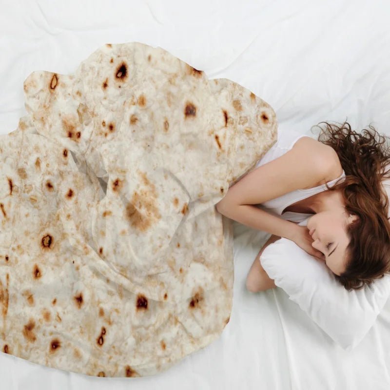 Taco Cuddle Cozy Flannel Blanket — Funny Tortilla Shaped Throw