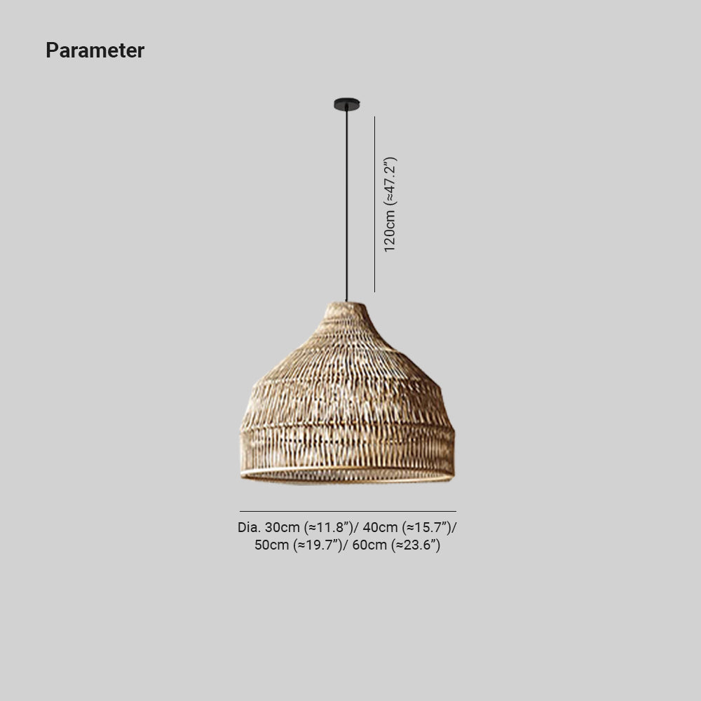 Muto Japanese Vintage Zen Pendant Light Rattan Study Room/Bedroom | ventumra