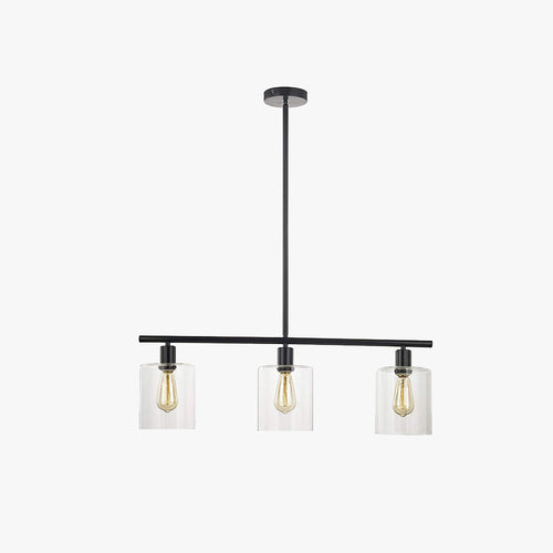 Arisha Industrial Minimalist LED Chandelier Black Metal Kitchen Island - Neutralighting