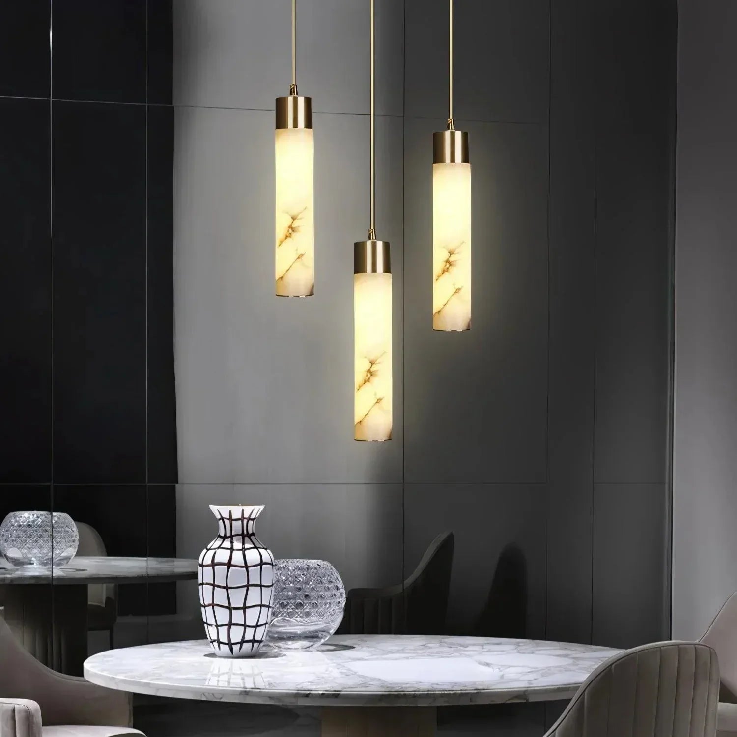 Dike White Alabaster Pendant Light | ventumra