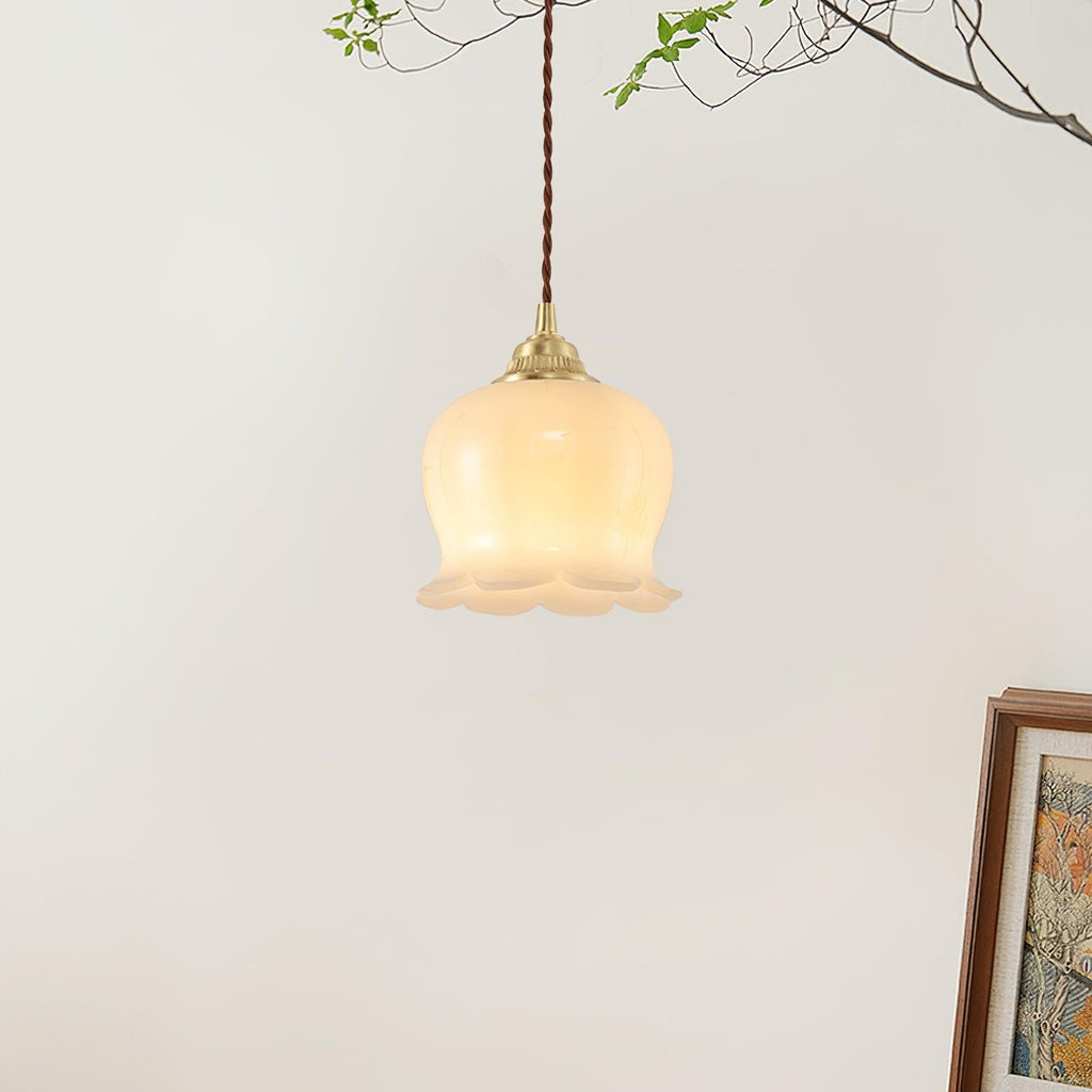 BlossomLume Brass and Resin Pendant Light Inspired by Flowers