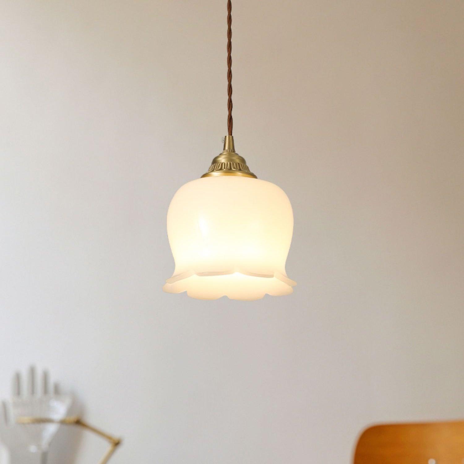 BlossomLume Brass and Resin Pendant Light Inspired by Flowers