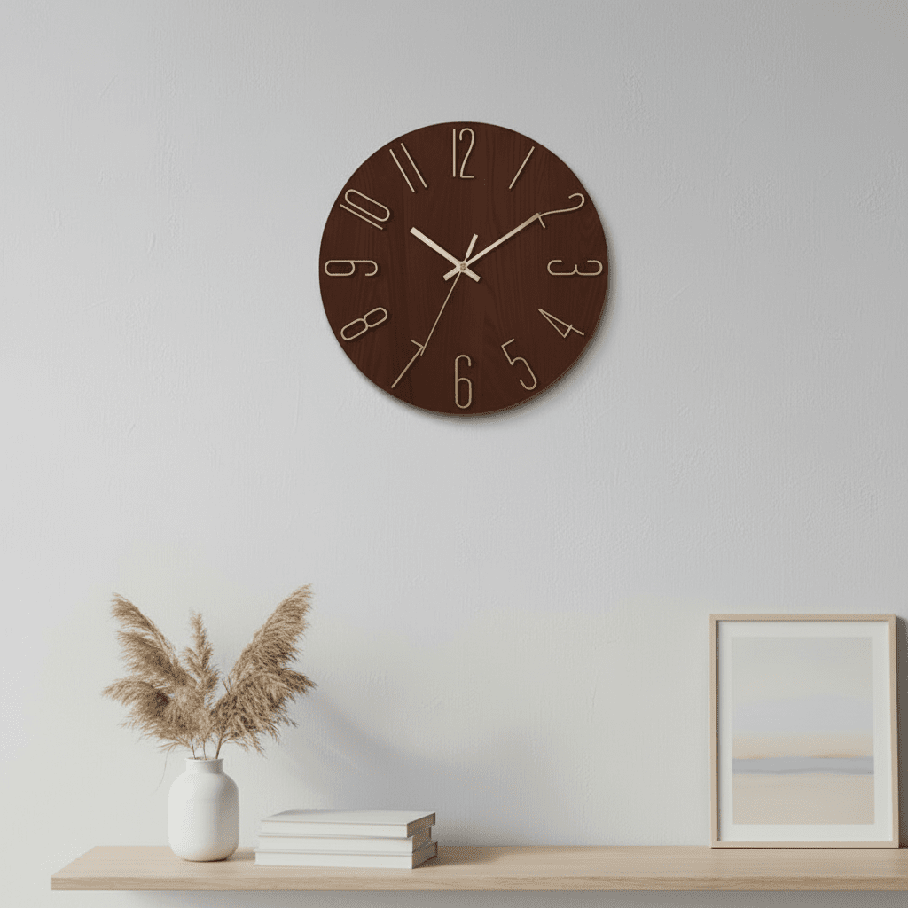Serene Clock 30 cm Nowoczesny minimalistyczny zegar ścienny — cichy mechanizm