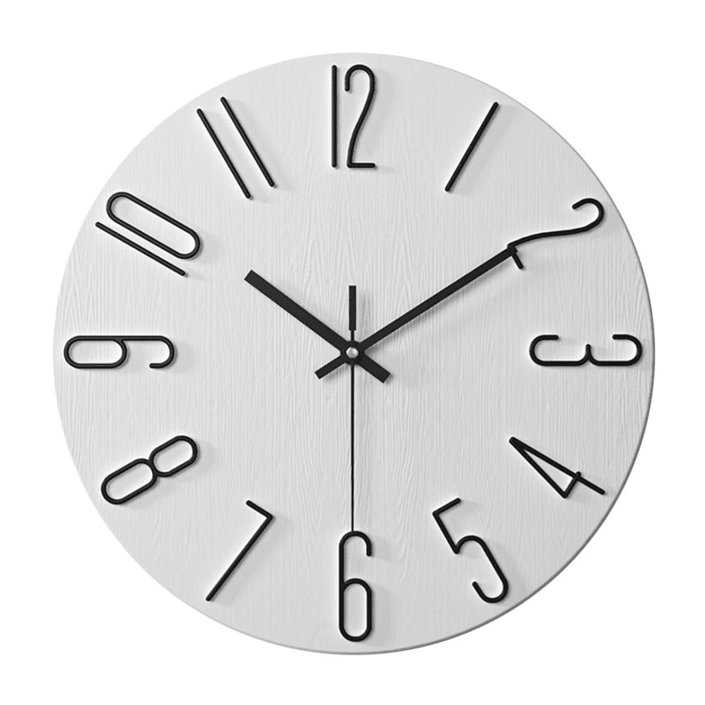 Serene Clock 30 cm Nowoczesny minimalistyczny zegar ścienny — cichy mechanizm