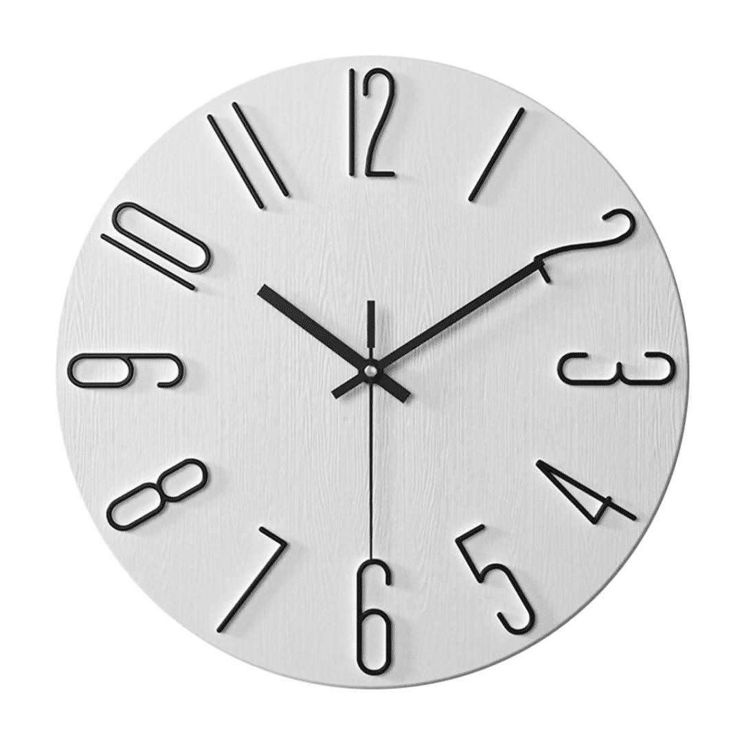 Serene Clock 30 cm Nowoczesny minimalistyczny zegar ścienny — cichy mechanizm