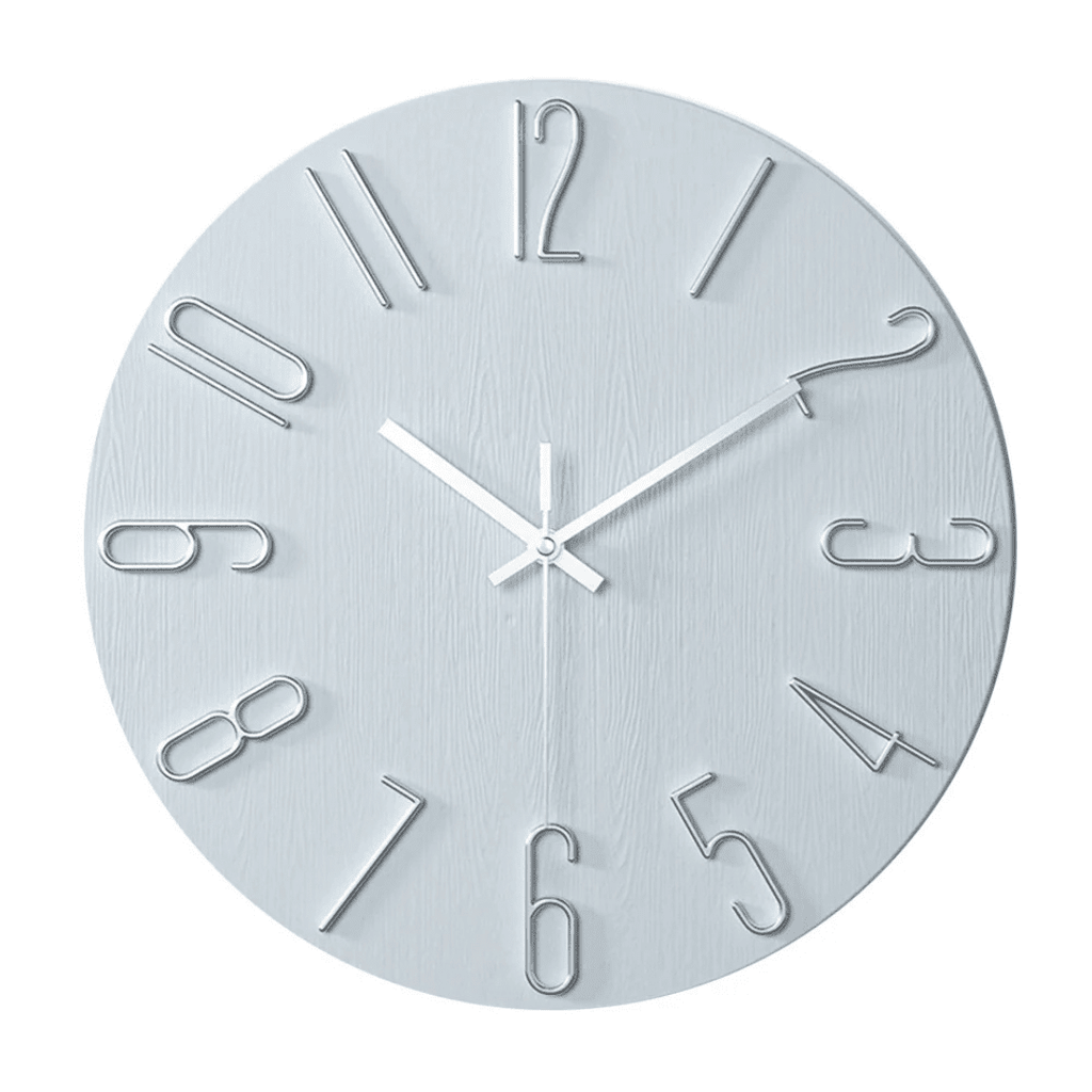 Serene Clock 30 cm Nowoczesny minimalistyczny zegar ścienny — cichy mechanizm