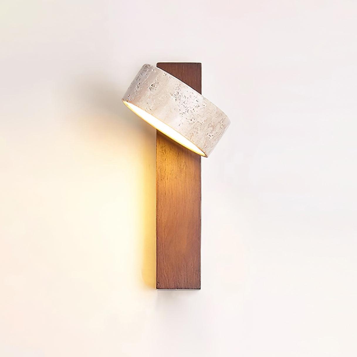 Jovan Wall Light Travertine Wood | ventumra