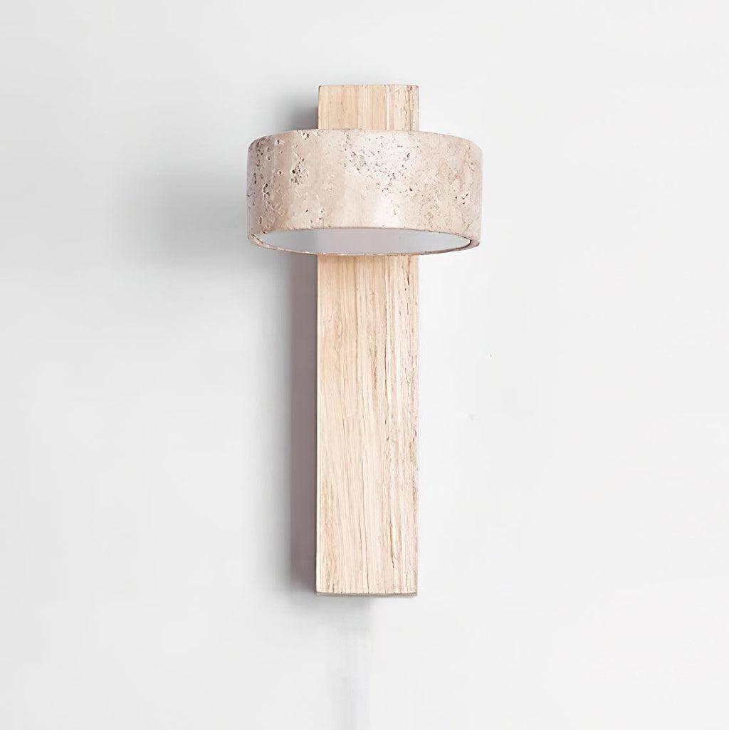 Jovan Wall Light Travertine Wood | ventumra