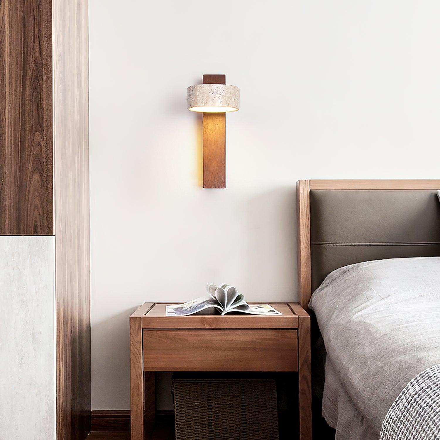 Jovan Wall Light Travertine Wood | ventumra