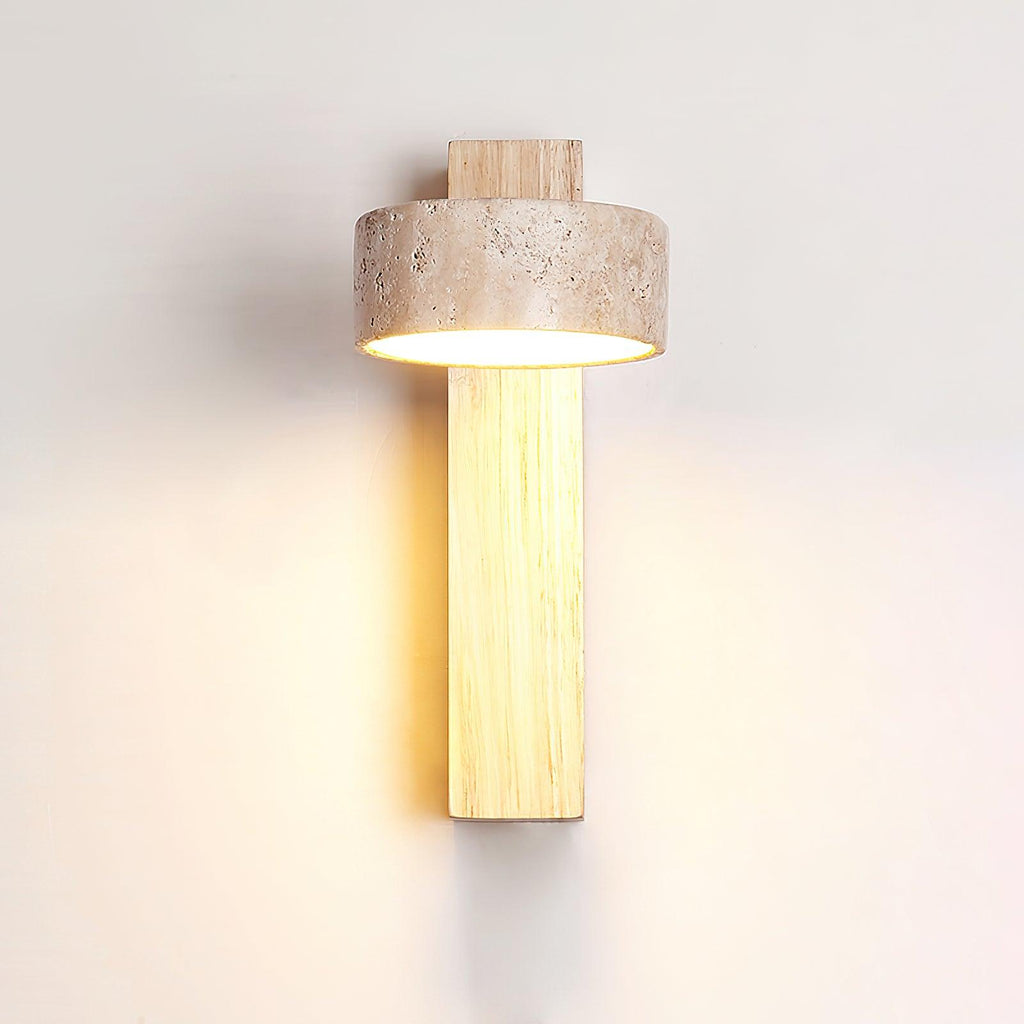 Jovan Wall Light Travertine Wood | ventumra