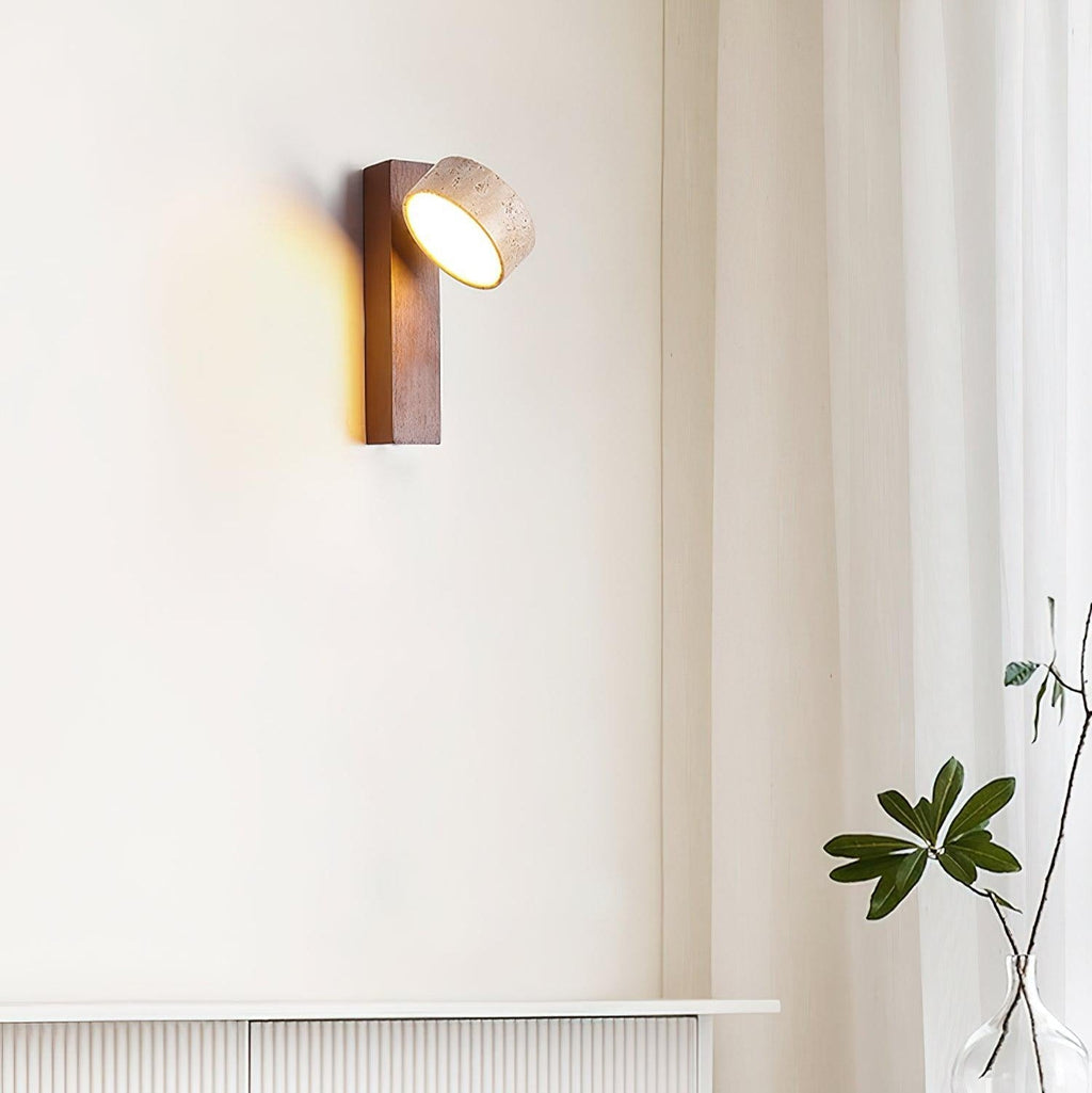 Jovan Wall Light Travertine Wood | ventumra