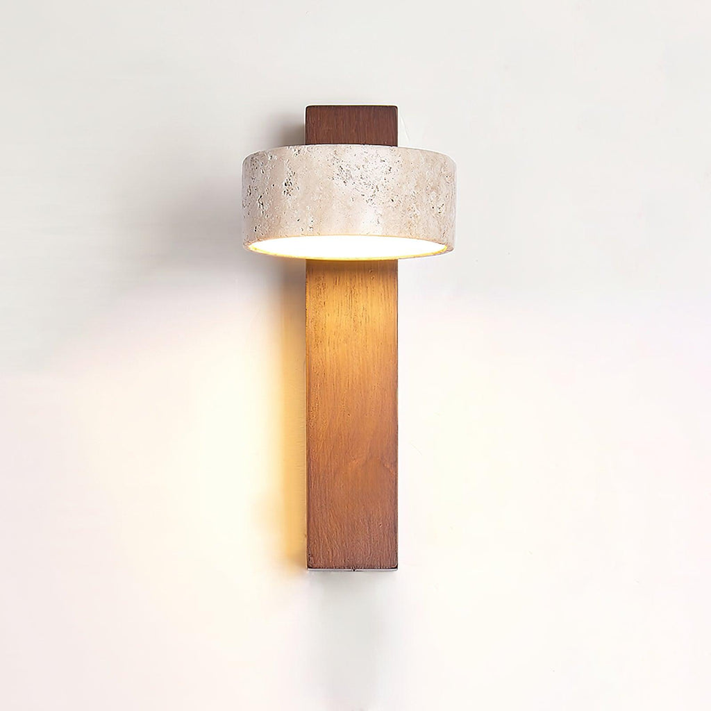Jovan Wall Light Travertine Wood | ventumra