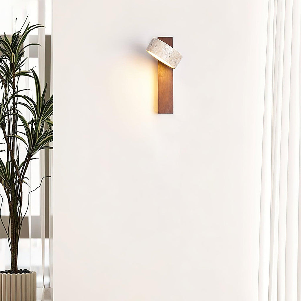 Jovan Wall Light Travertine Wood | ventumra