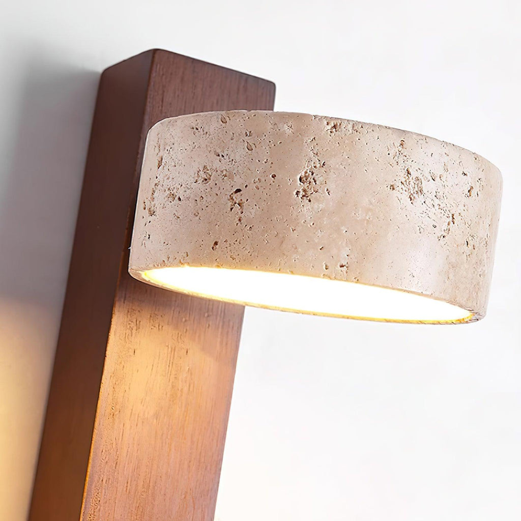 Jovan Wall Light Travertine Wood | ventumra