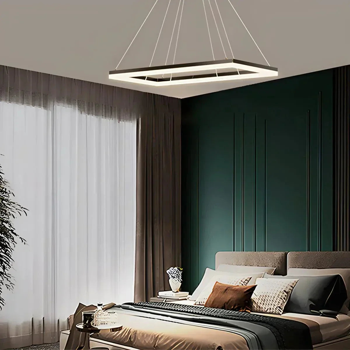 Modern Black Tiered Rectangular Chandelier For Contemporary Interiors | Ventumra