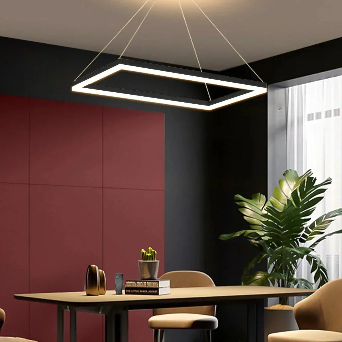 Modern Black Tiered Rectangular Chandelier For Contemporary Interiors | Ventumra