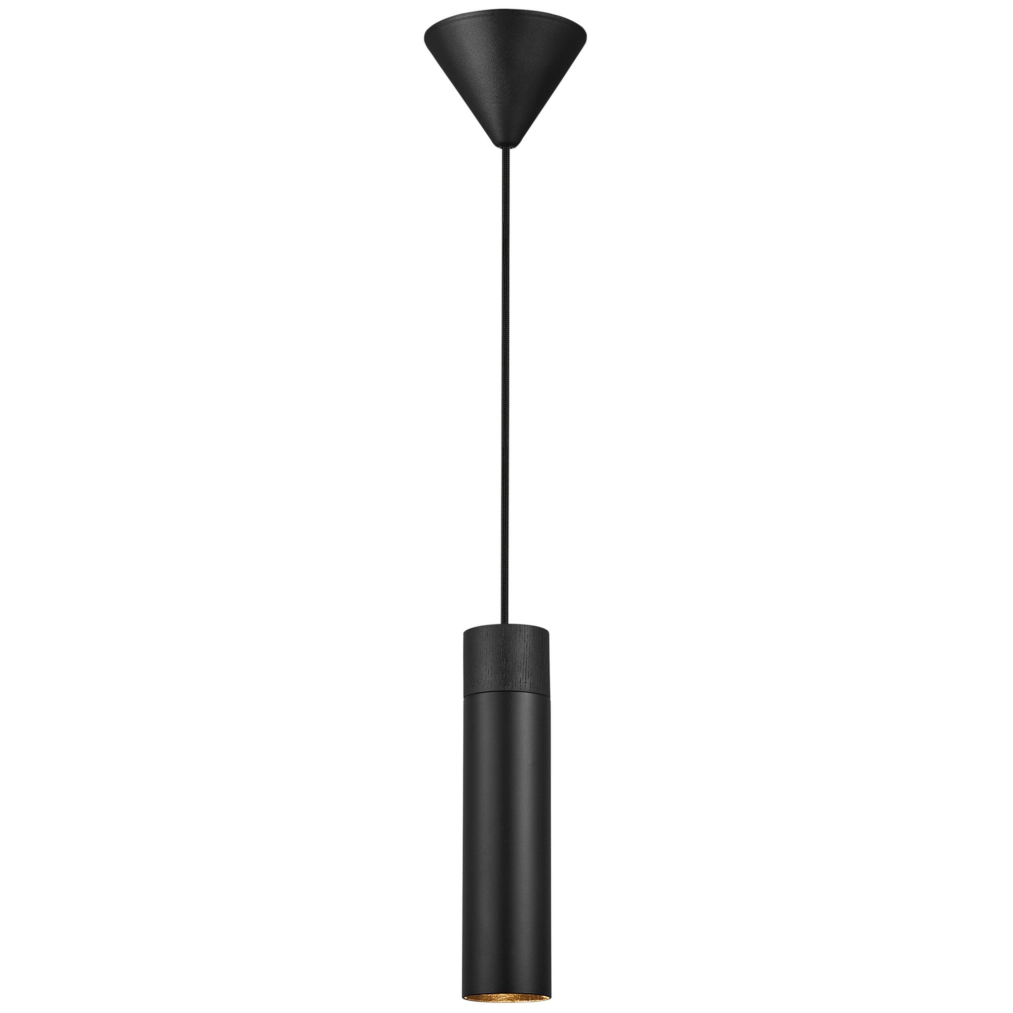 Nordic Ash Wood Pendant Light in Matte Black Finish