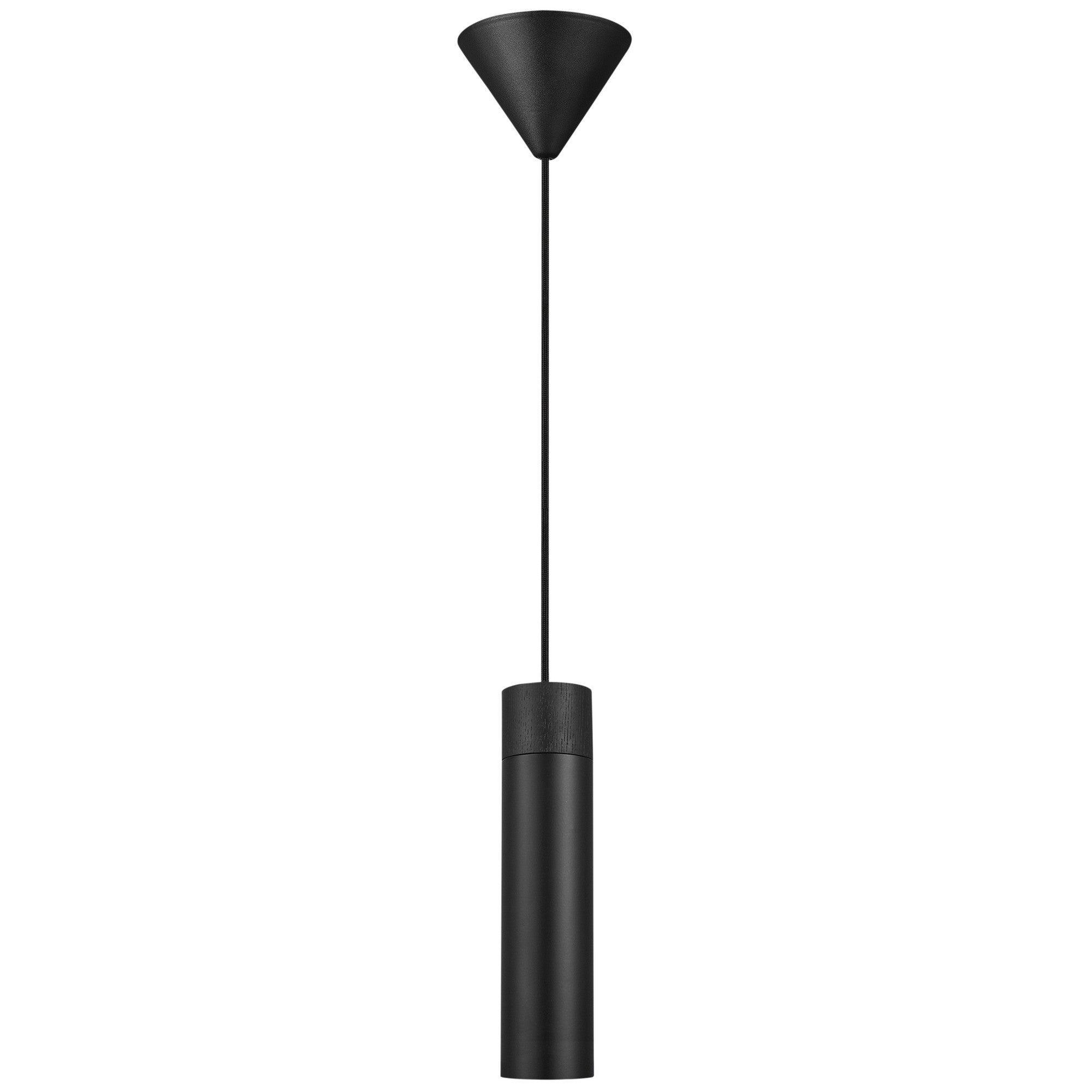 Nordic Ash Wood Pendant Light in Matte Black Finish