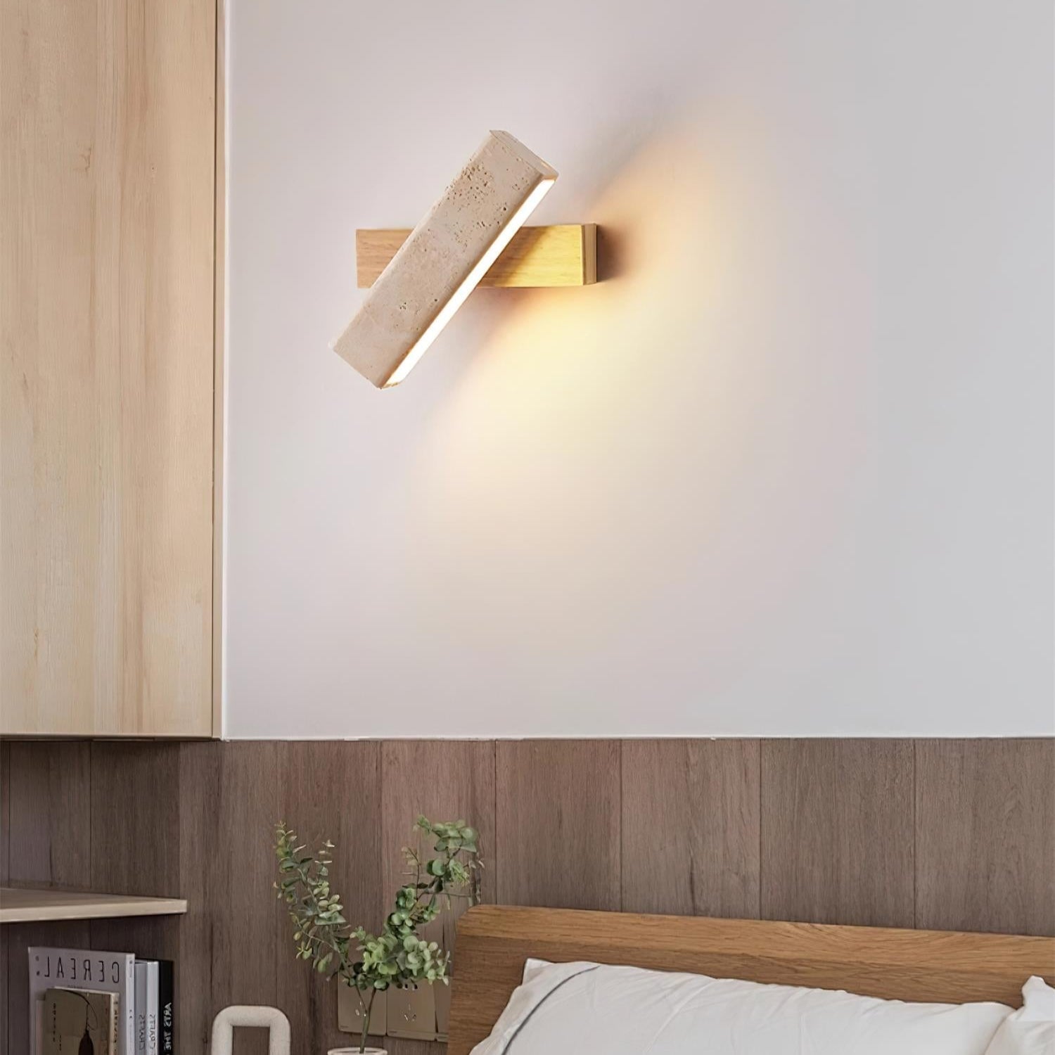 Orbit Travertine Rotating Wall Lamp | ventumra