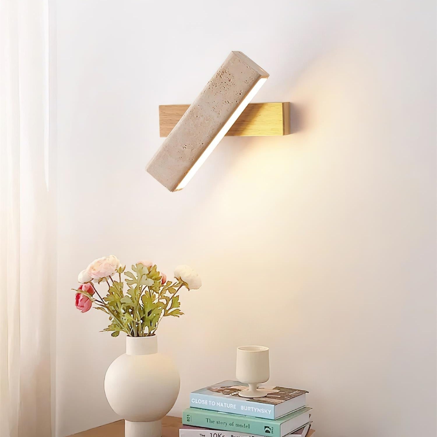 Orbit Travertine Rotating Wall Lamp | ventumra