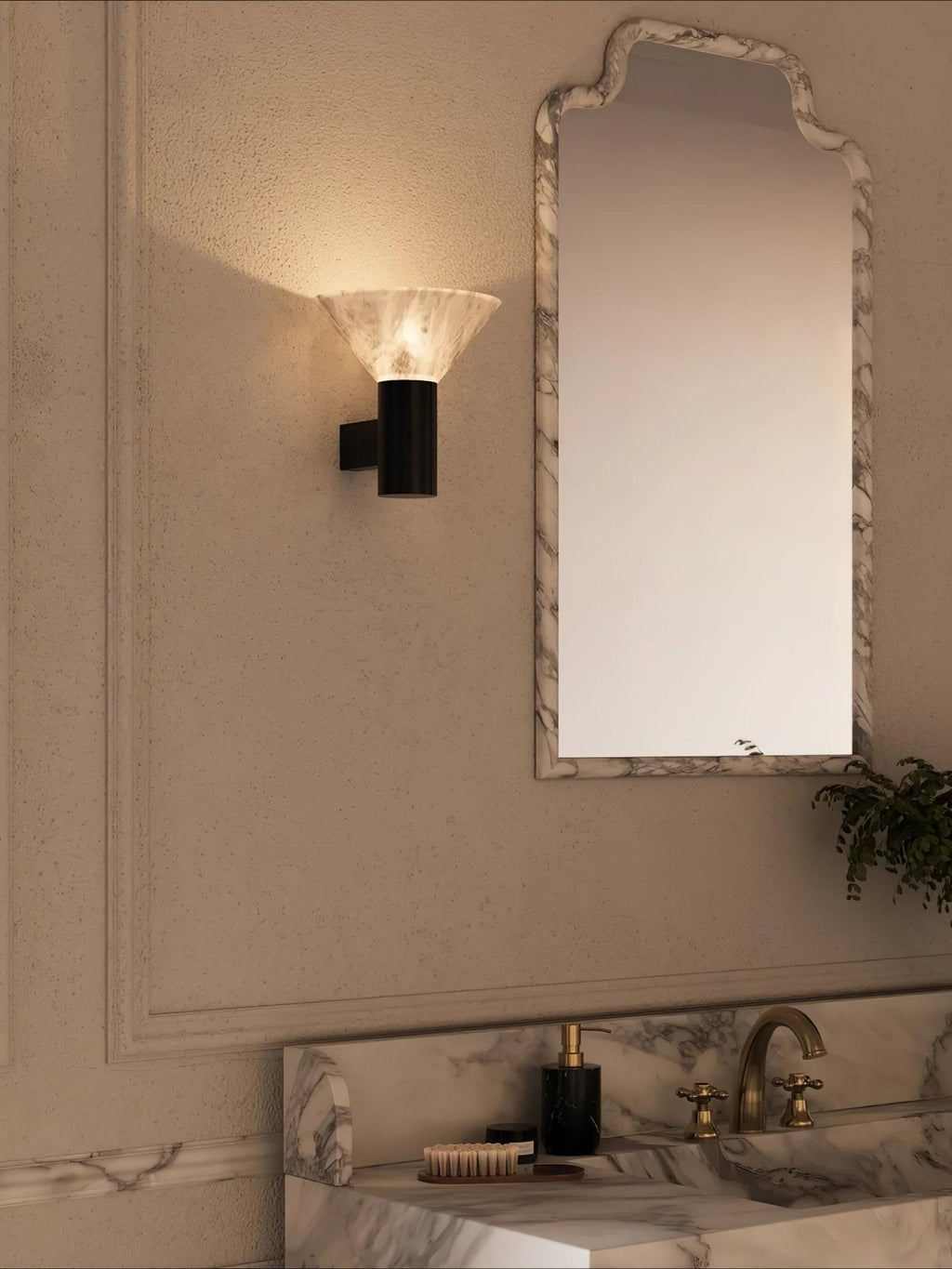 Eurnoria Cone Alabaster Wall Light | ventumra