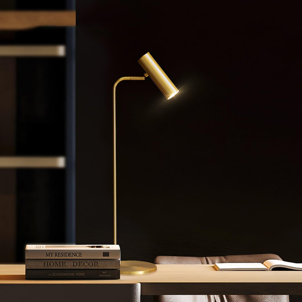 Aurelan Satin Brass Table Lamp With Adjustable Head