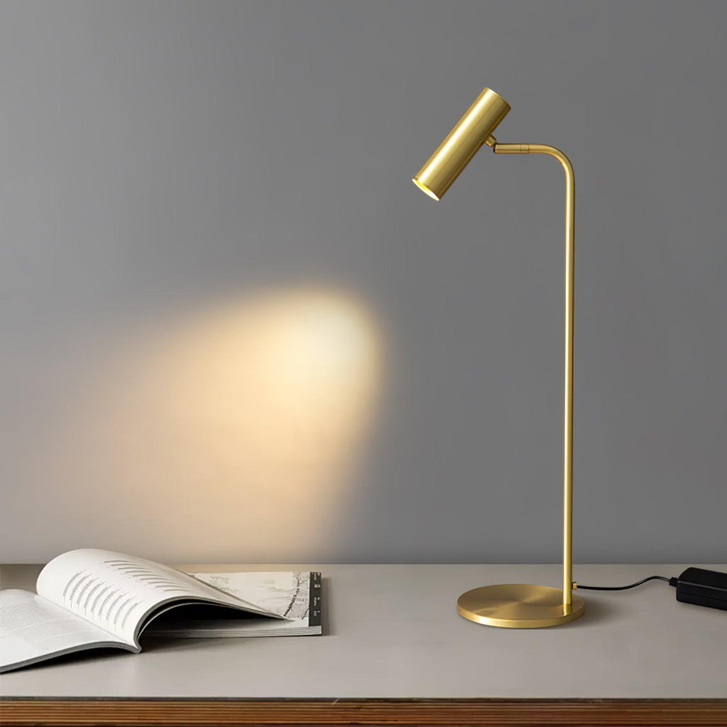 Aurelan Satin Brass Table Lamp With Adjustable Head