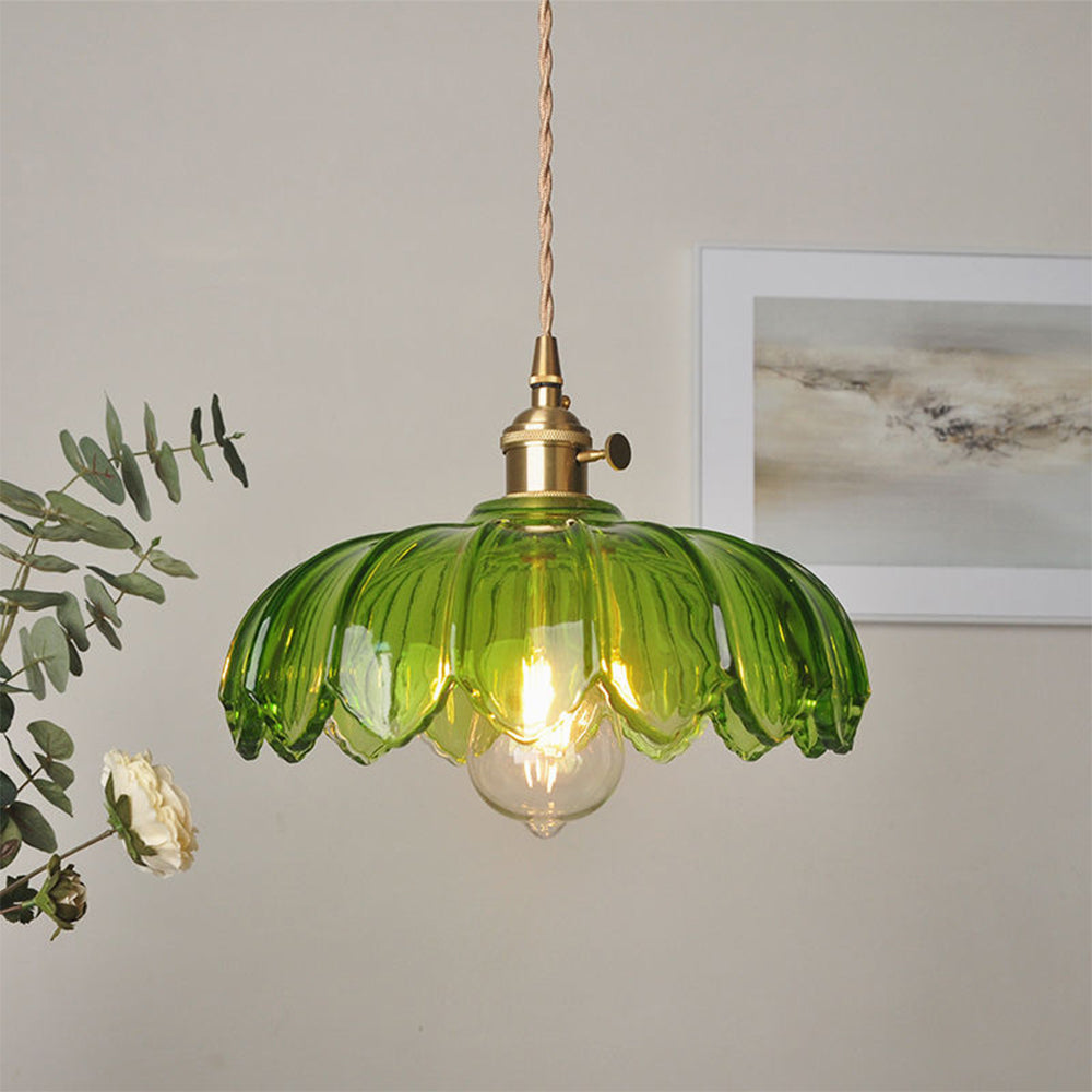Solara Translucent Glass Pendant Light With Copper Base