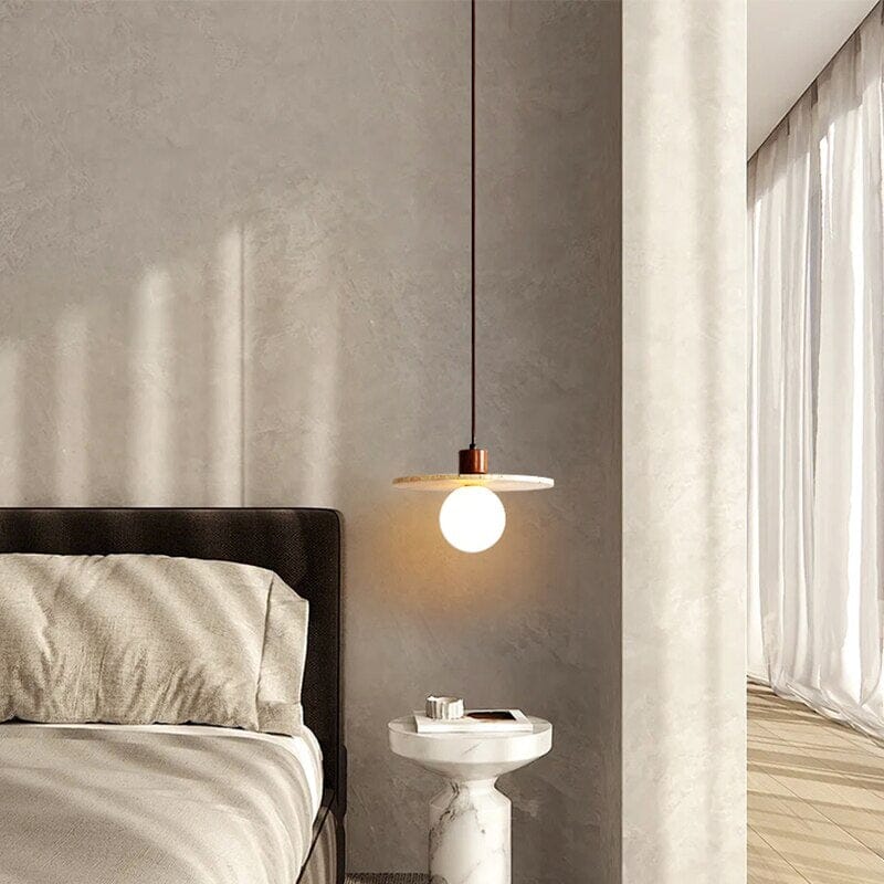 Ardent Travertine Cement Pendant Light With Wabi Studio Style