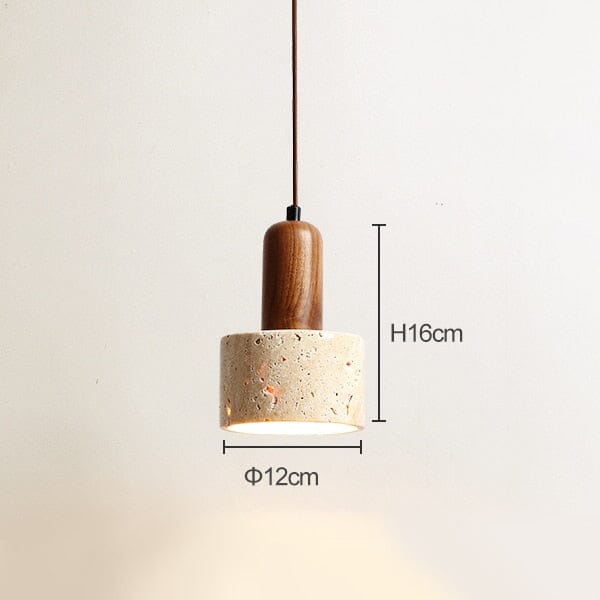 Ardent Travertine Cement Pendant Light With Wabi Studio Style