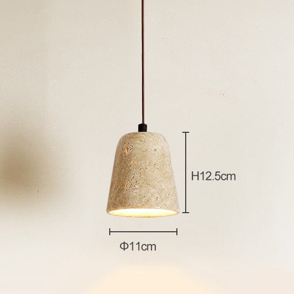 Ardent Travertine Cement Pendant Light With Wabi Studio Style
