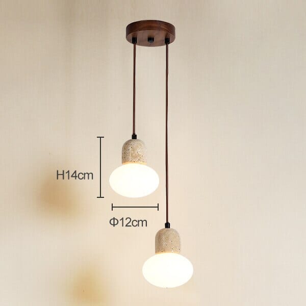 Ardent Travertine Cement Pendant Light With Wabi Studio Style