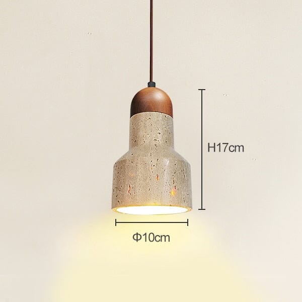 Ardent Travertine Cement Pendant Light With Wabi Studio Style