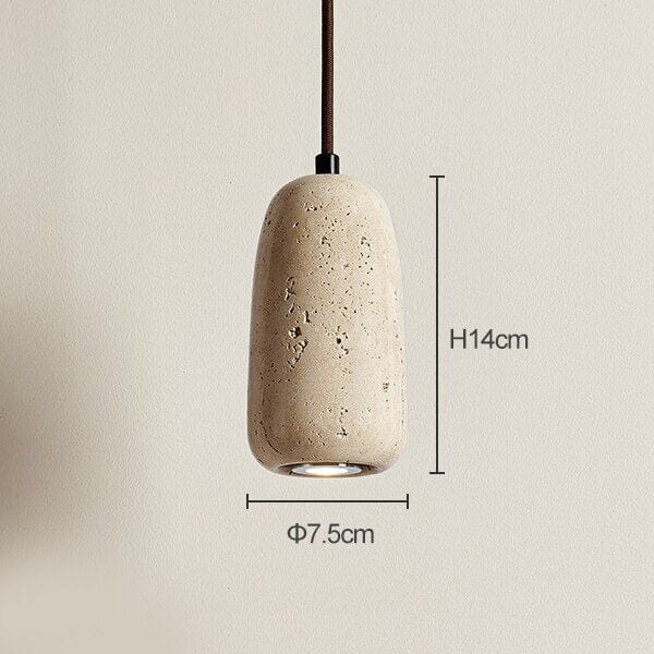 Ardent Travertine Cement Pendant Light With Wabi Studio Style