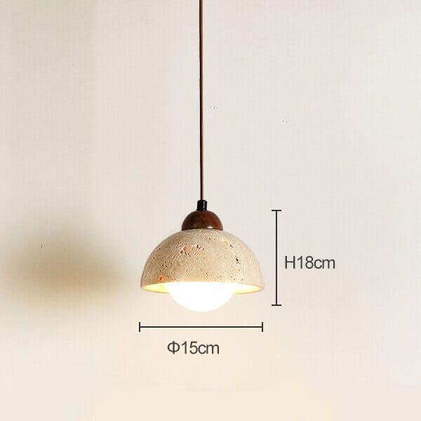 Ardent Travertine Cement Pendant Light With Wabi Studio Style