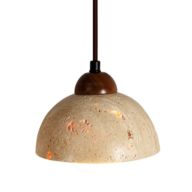 Ardent Travertine Cement Pendant Light With Wabi Studio Style