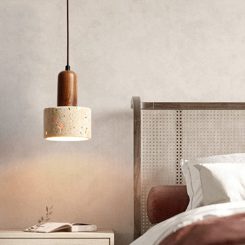 Ardent Travertine Cement Pendant Light With Wabi Studio Style
