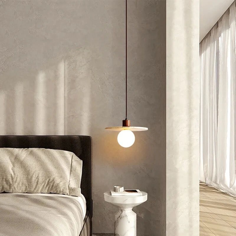 Ardent Travertine Cement Pendant Light With Wabi Studio Style